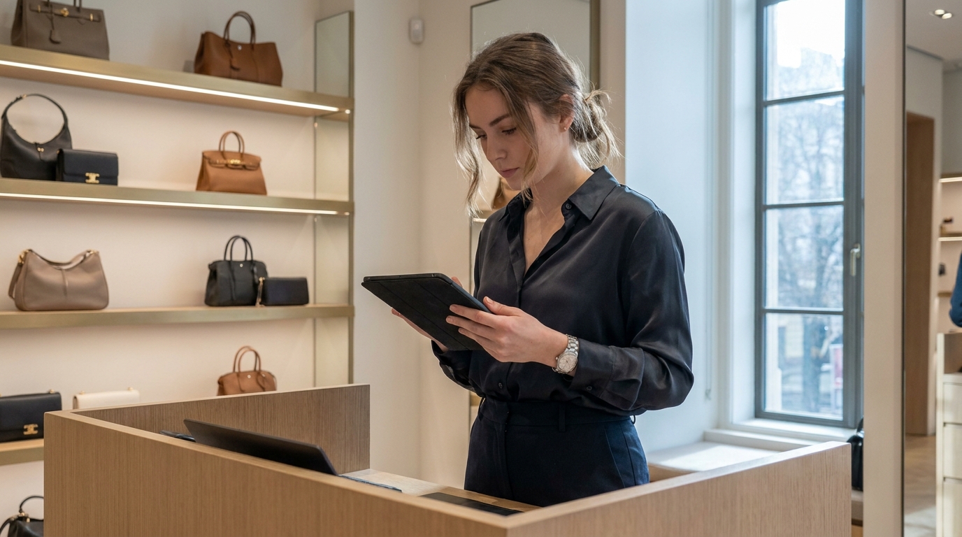 Scène du quotidien dans le secteur luxe