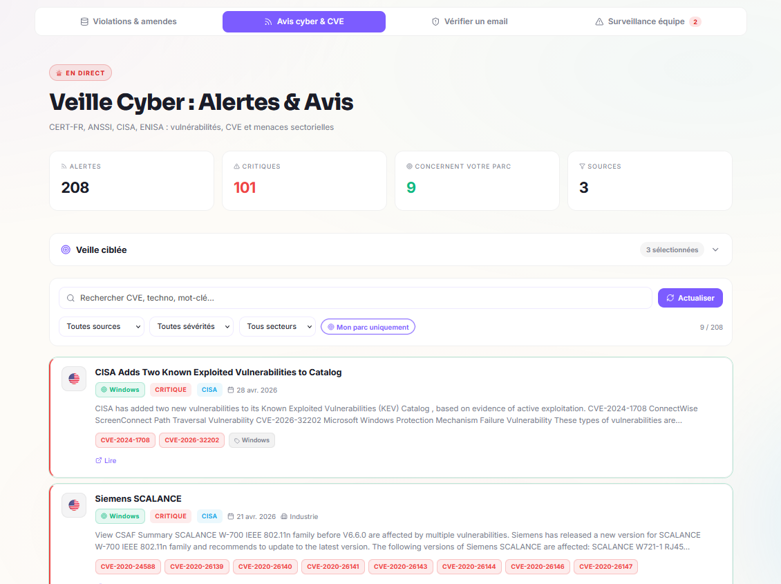 Veille cyber admin